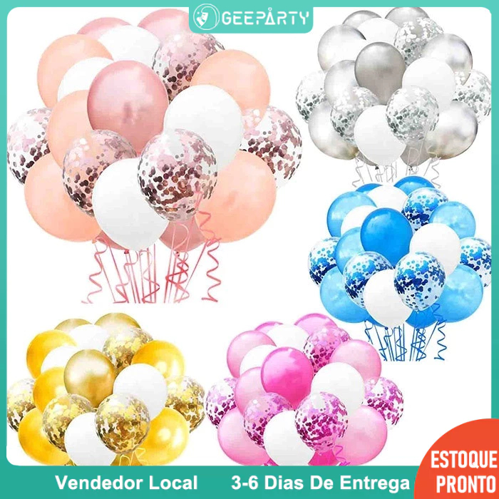 GeeParty 20pcs Balões 12 Polegadas - Conjunto de Buquê de Balões para Decoração de Festas em Oferta na Shopee