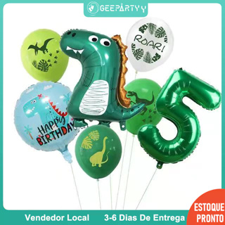 GeeParty 7 Pçs/Set Dinossauro Número De Festa Balão Balões De Aniversário Crianças Decorações Suprimentos De Selva em Oferta na Shopee