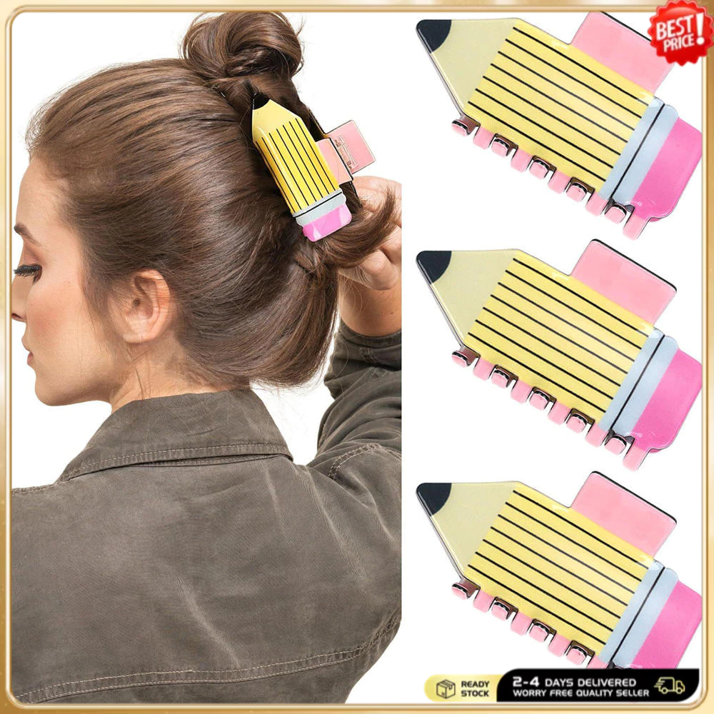 Grampos De Cabelo Para Livro De Lápis , Acessórios De Volta Às Aulas Mulheres , Divertido , Antiderrapantes Cabelos Gros em Oferta na Shopee