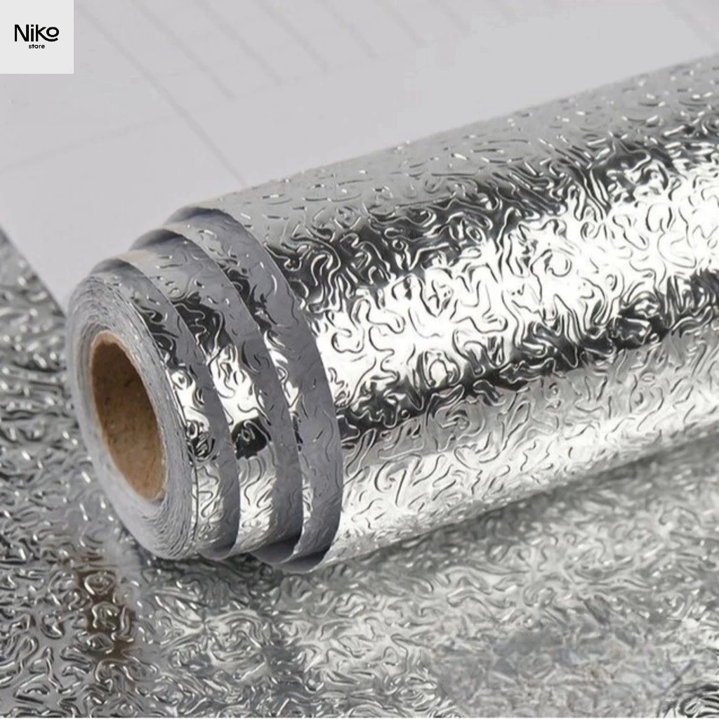 Papel De Alumínio Rolo Adesivo Prova Da Agua Para Cozinha Adesivo Impermeável Protetor Fogão Armário