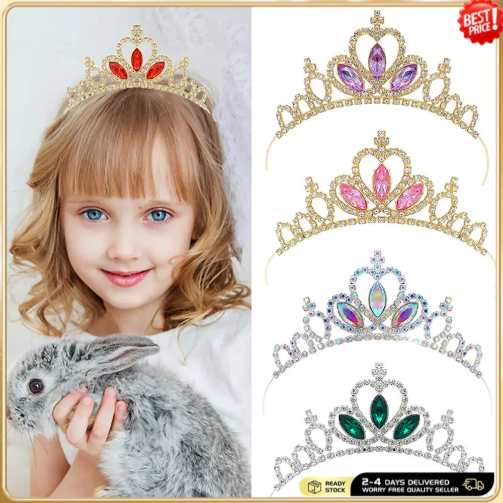Coroa De Princesa Para Mulheres , Tiaras De Rainha De Cristal Meninas , Acessórios De Cabelo De Noiva , Presentes Aniver em Oferta na Shopee