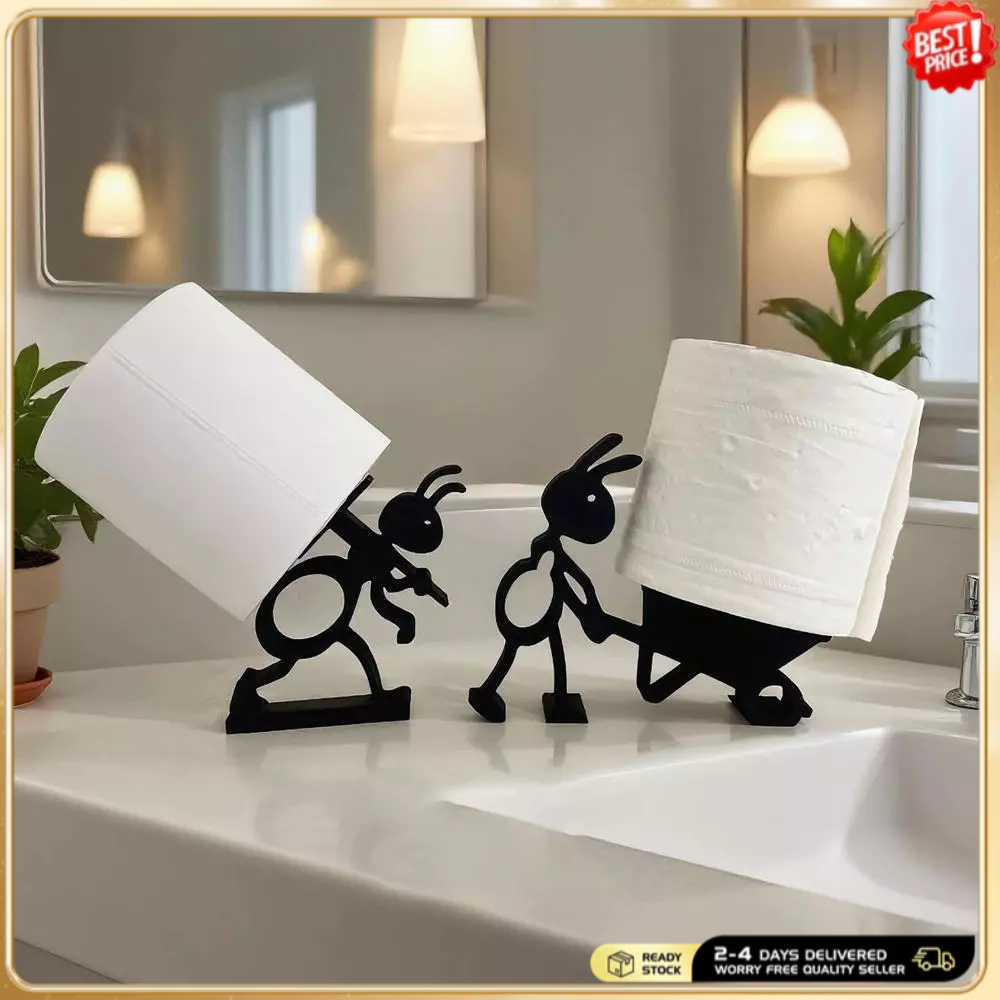Suporte De Papel Higiênico-Engraçado Conjunto De Banheiro Independente Rolo De Formiga Preto Impresso Em 3D , Dispensado em Oferta na Shopee