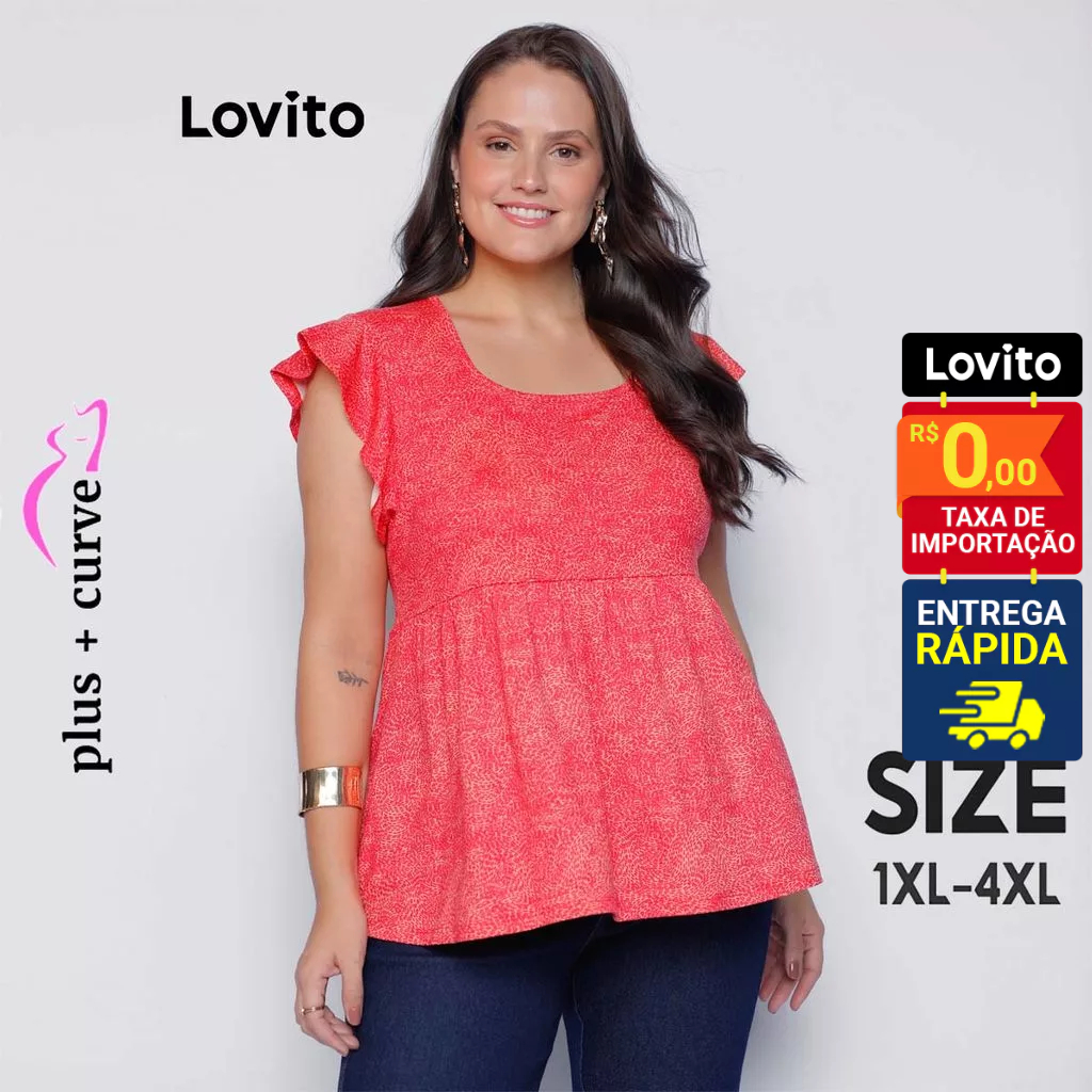 Lovito Blusa Feminina Casual com Estampa Geométrica LB799BRL829