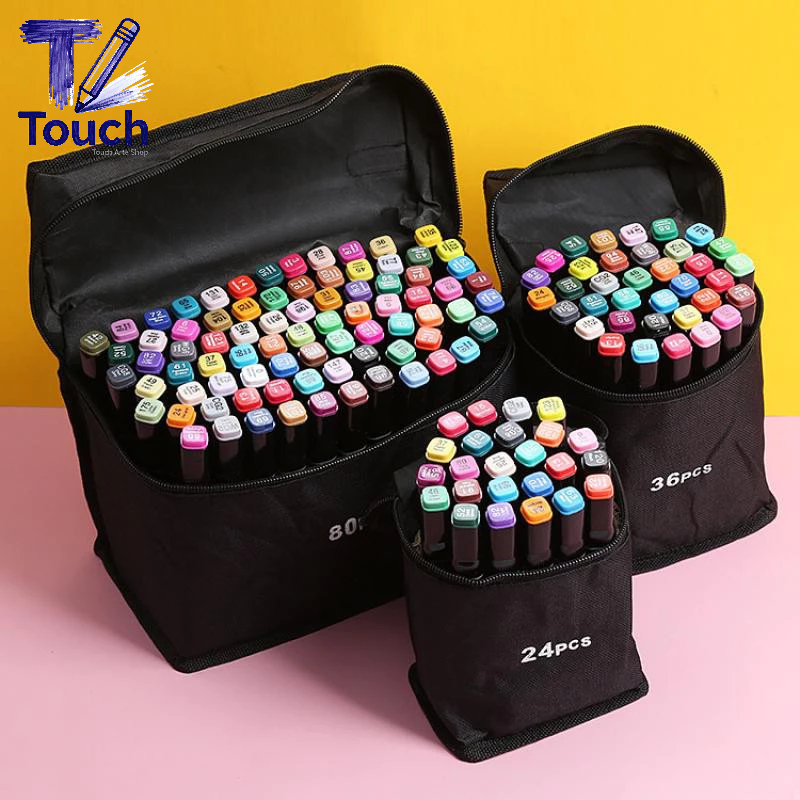 24/30/36/48/60/80/100 Cores Caneta Marcadora De Cabeça Dupla Oleosa Montagem Artística Para Estudantes Material Escolar em Oferta na Shopee