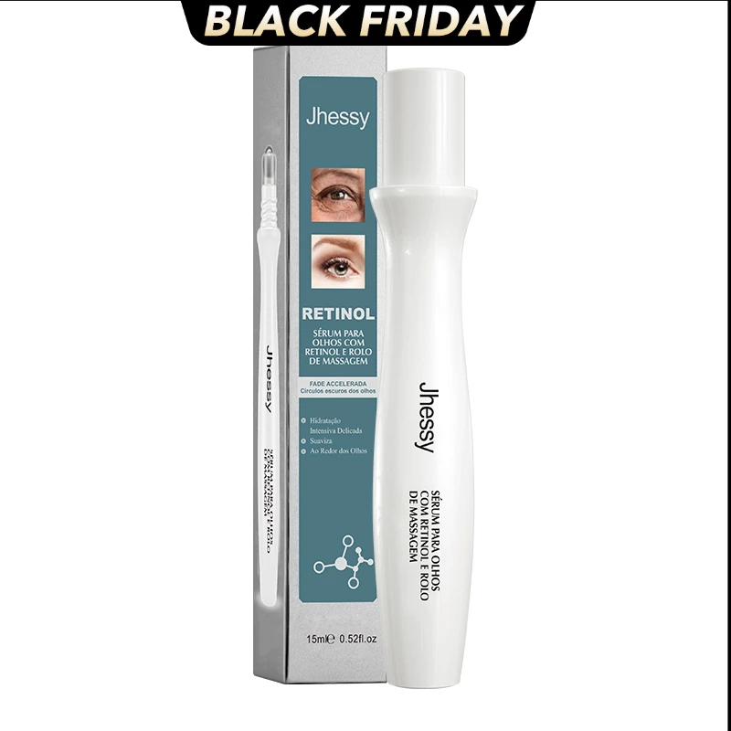 Sérum de Retinol para Olhos com Rolo - Reduz Rugas, Olheiras e Bolsas - Antienvelhecimento - 15ml em Oferta na Shopee
