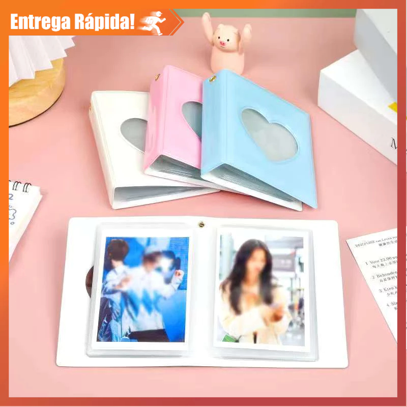Álbum De Fotos Oco Amor Coração para Photocard e Instax Mini - Titular Kpop para Cartões de BTS e Blackpink - 3 Polegada