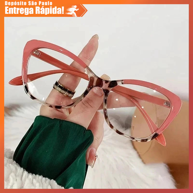 Senhoras moda olho de gato anti luz azul óculos estilo Retro computador óculos ópticos anti luz azul