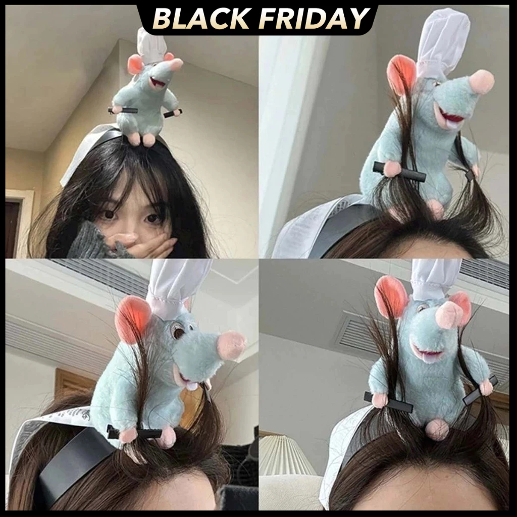 Ratatouille Hairband Novo Dos Desenhos Animados Boneca De Pelúcia Bandana Francês De Abas Largas Hairpin Foto Cabeleirei em Oferta na Shopee