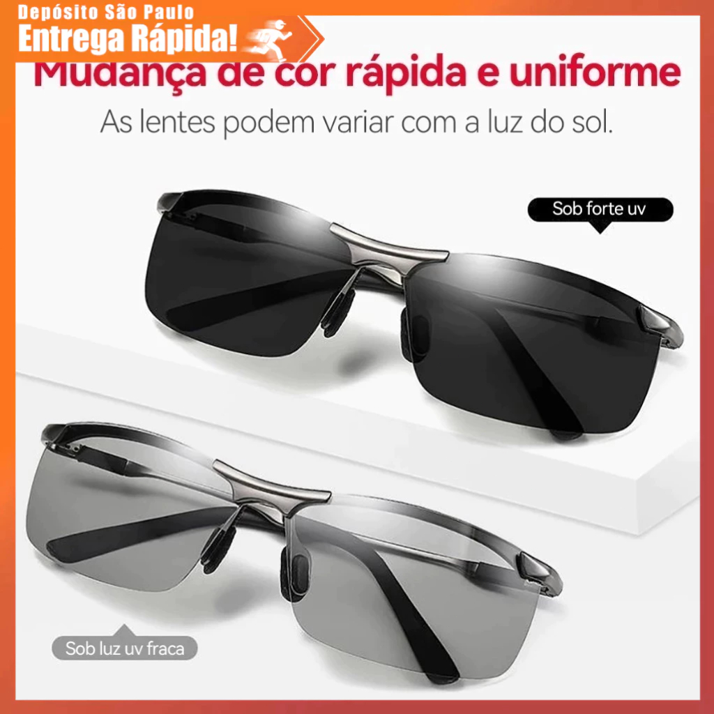 Recomendação de promoção!Óculos de sol polarizados fotocromáticos masculinos para dirigir óculos de sol fotocromáticos d