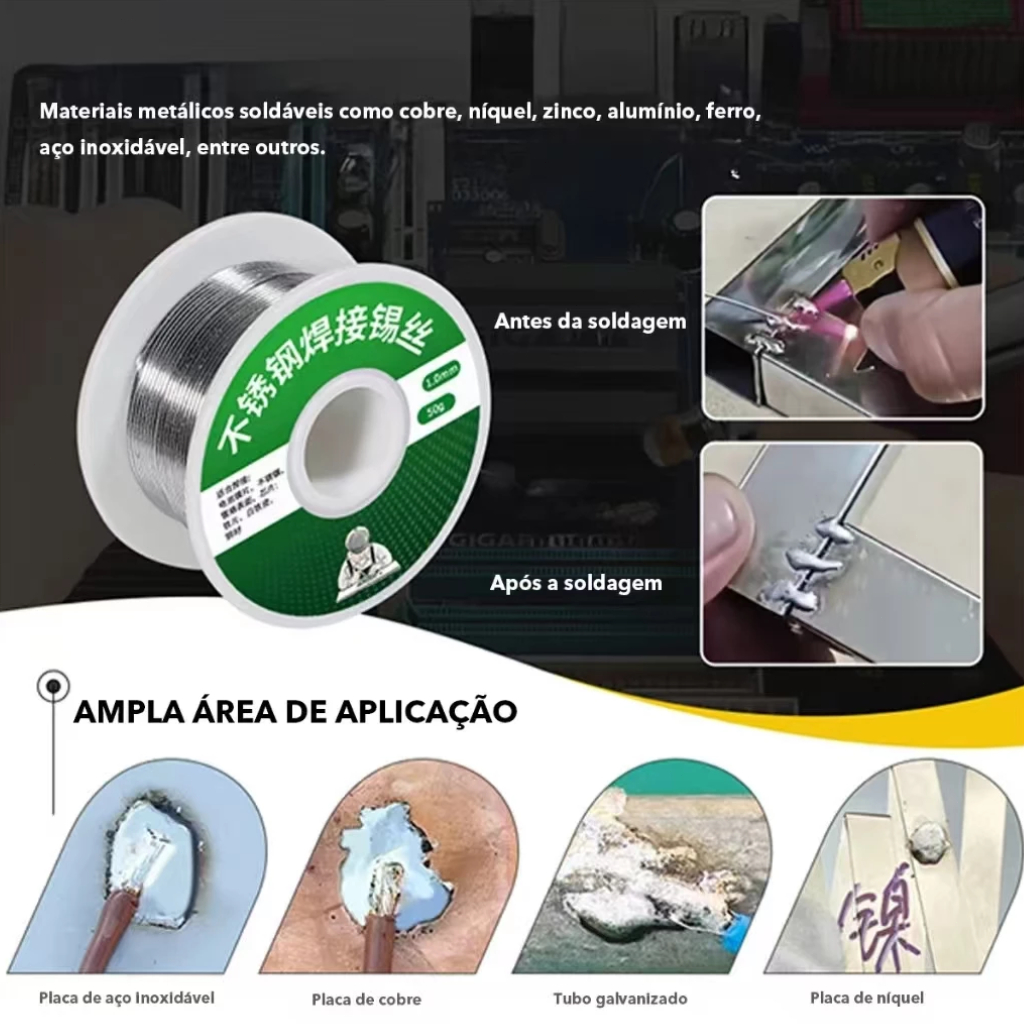 Solda Estanho 100g Profissional para Soldar Fio Arame para Ferro de Soldar Soldagem