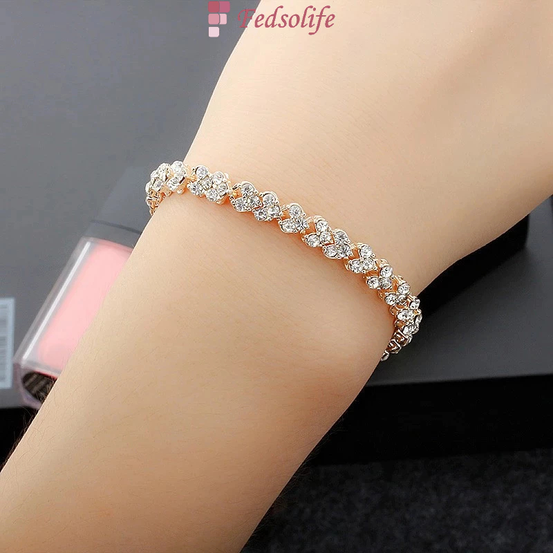 [Pulseira Fedsolife] Cristal Romano Simples Diamante Feminino Estilo Coreano Estilo Japonês Banhado em Oferta na Shopee