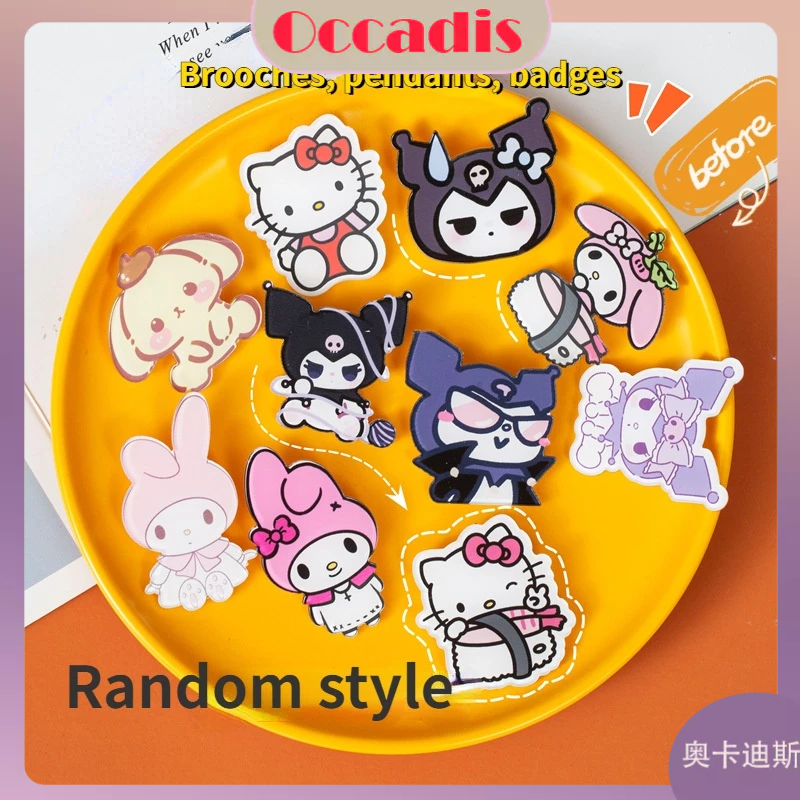 Broche Sanrio Macio E Fofo , De Acrílico De Desenho Animado , Crachá , Bolsa Escolar , Decoração , Acessório , Remendo