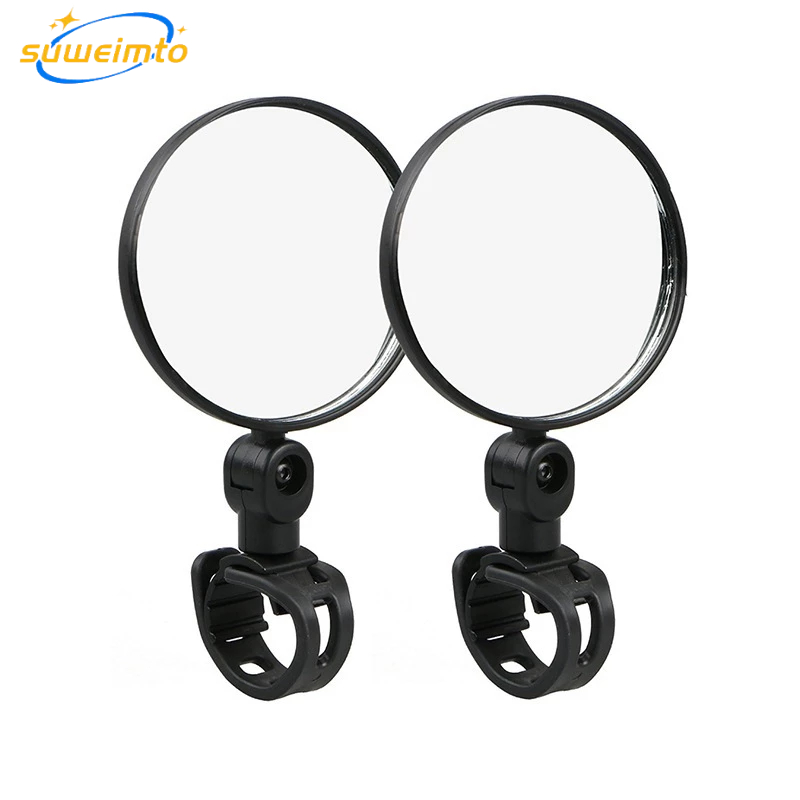 2 Espelhos Retrovisores de Guidão Acessórios de Bicicleta Grande Angular Rotação de 360 ​​Graus Seguro e Confiável