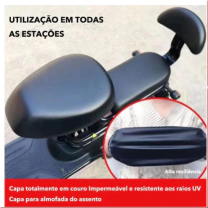 Capa De Assento De Bicicleta Elétrica De Três Peças , À Prova D'água De Sol , Almofada
