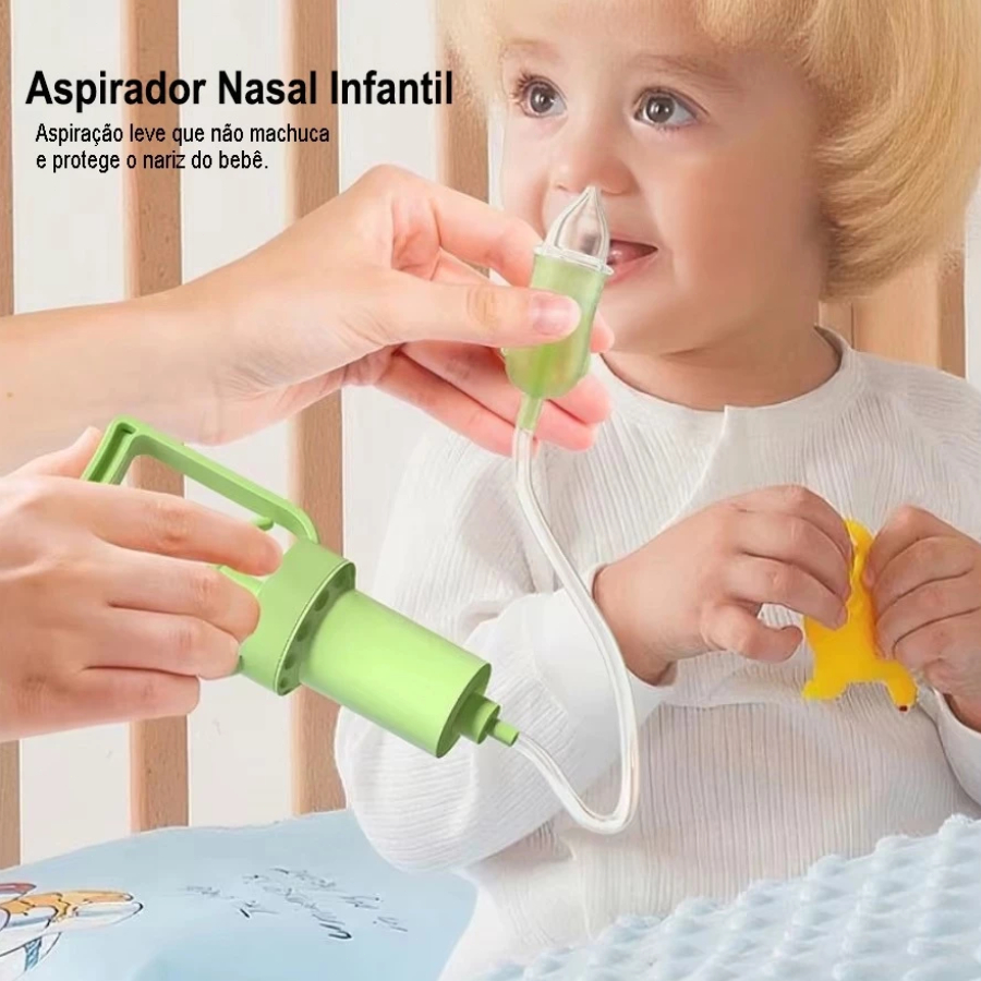 Aspirador Nasal Desmontável para Bebê Fácil de Limpar, Suave e Higiênico sem Ferir a Mucosa Nasal Cuidados Nasais