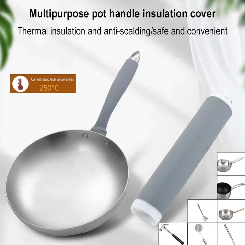 Manga de Silicone Protetora de Alça para Panela Antiaderente, Frigideira e Leiteira，Resistente ao Calor，Anti Escaldante em Oferta na Shopee
