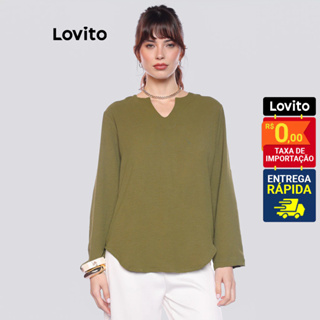 Lovito Blusa Elegante Feminina Duna LB1391BRL1421 em Oferta na Shopee