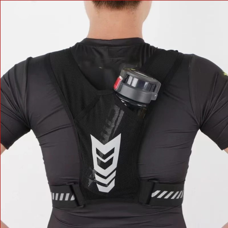 Colete Esportivo Reflexivo Com Bolso Para Garrafa De Água E Celular Adequado Ciclismo Corrida Noturna
