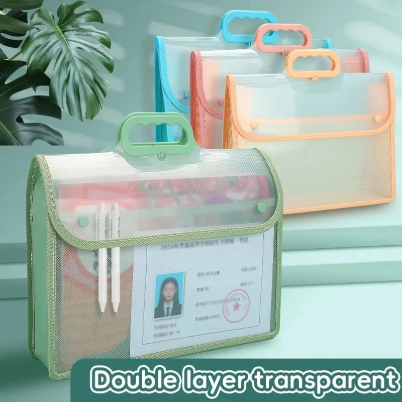 A4 Pasta Organizadora com Alça para Documentos, Estudantes, Impermeável, resistente,Pasta de arquivos