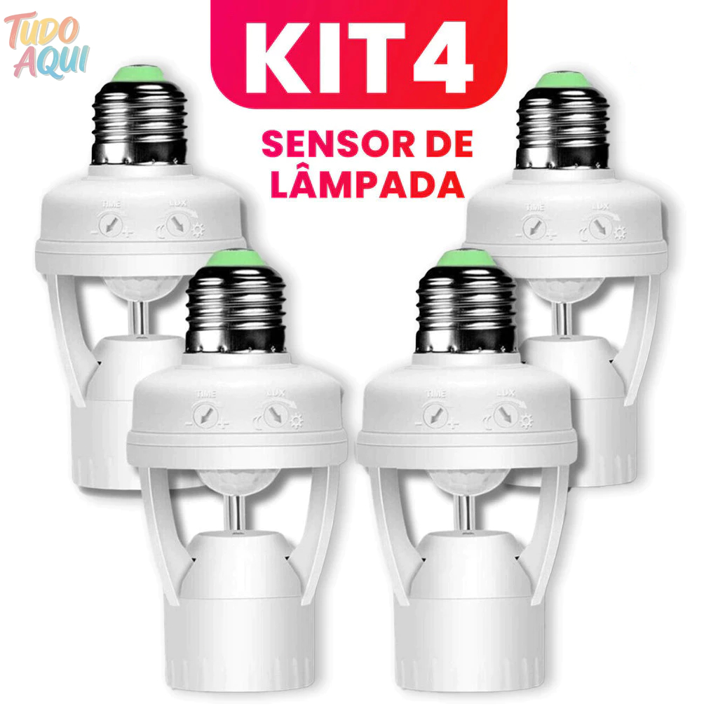 Kit 4 Sensor de Movimento para lâmpada Soquete E27 c/ sensor de presença Bivolt 110V~220V Max 60W em Oferta na Shopee