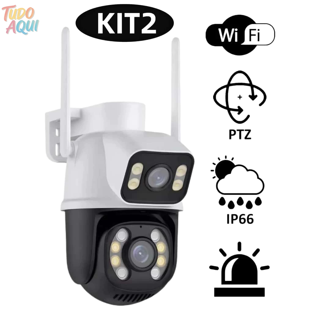 Câmera De Segurança A28B Dupla Compatível Com Alexa Wi-Fi Smart IP66 App ICSEE Envio Imediato em Oferta na Shopee