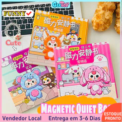 Novo Livro Magnético Silencioso Dos Desenhos Animados Engraçado Casa De Boneca Cena Adesivos DIY Brinquedos Educativos P