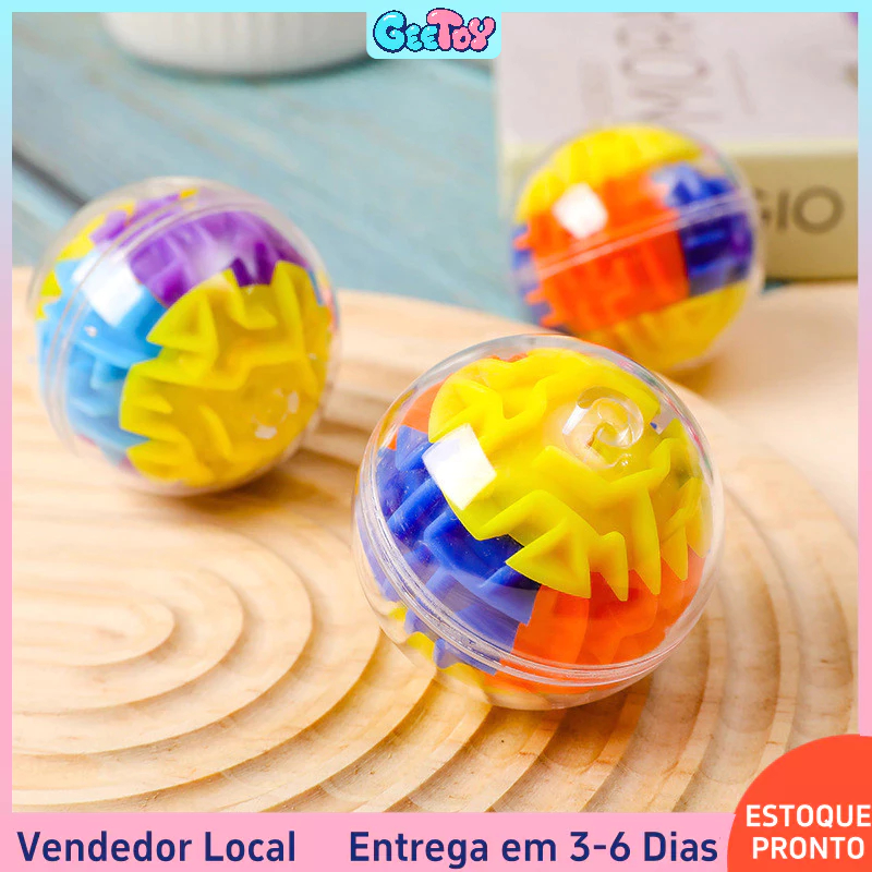Transparente 3D Maze Ball Magic Round Cube Toy Descompressão Brinquedos Educativos Para Crianças em Oferta na Shopee