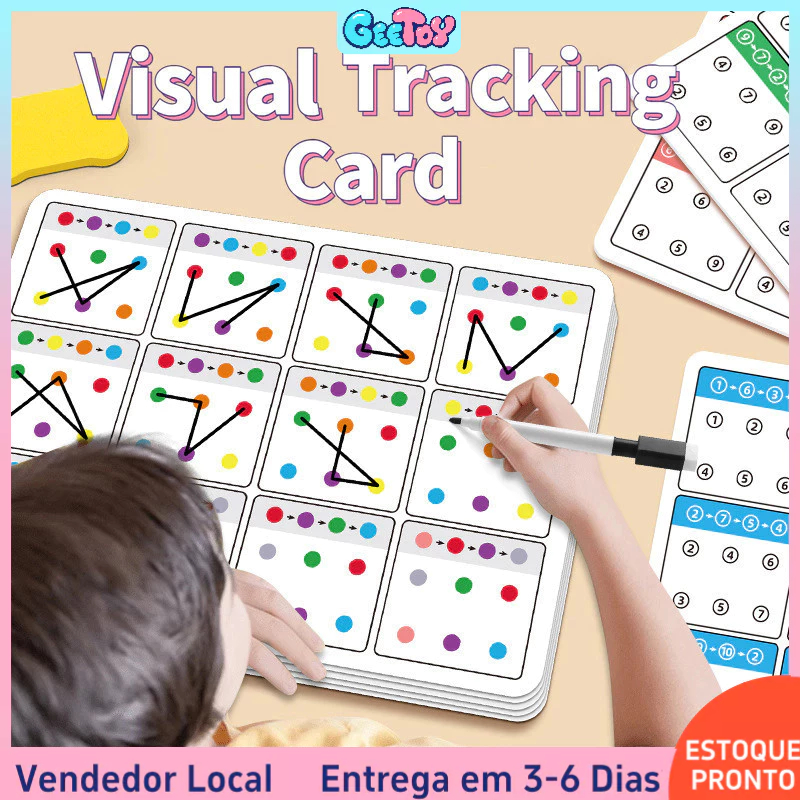 Geetoy Cartas Treinamento Visual – Cores, Números e Controle de Caneta Educativo para Crianças em Oferta na Shopee