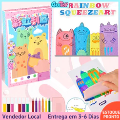 Kit de Artes DIY Tinta Arco-Íris 35 Peças Marcador de Livro Cartão Postal Graffiti Brinquedo Educativo para Crianças