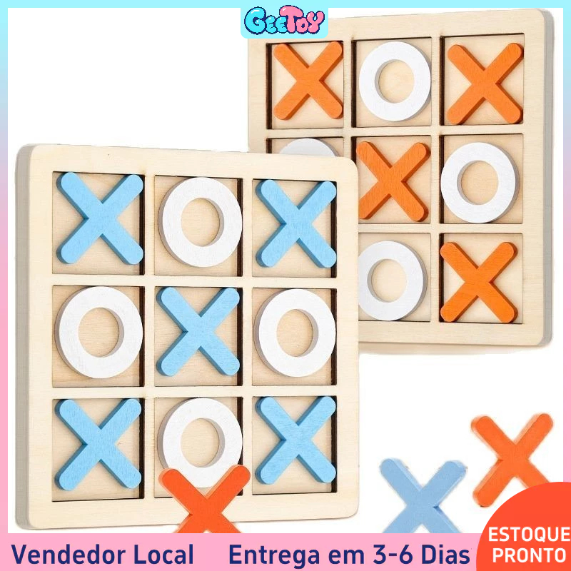 Tabuleiro de Jogo XO e Xadrez Mini - Brinquedo de Madeira Montessori para Jogos Interativos e Lazer Infantil em Oferta na Shopee