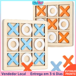 Tabuleiro de Jogo XO e Xadrez Mini - Brinquedo de Madeira Montessori para Jogos Interativos e Lazer Infantil em Oferta na Shopee