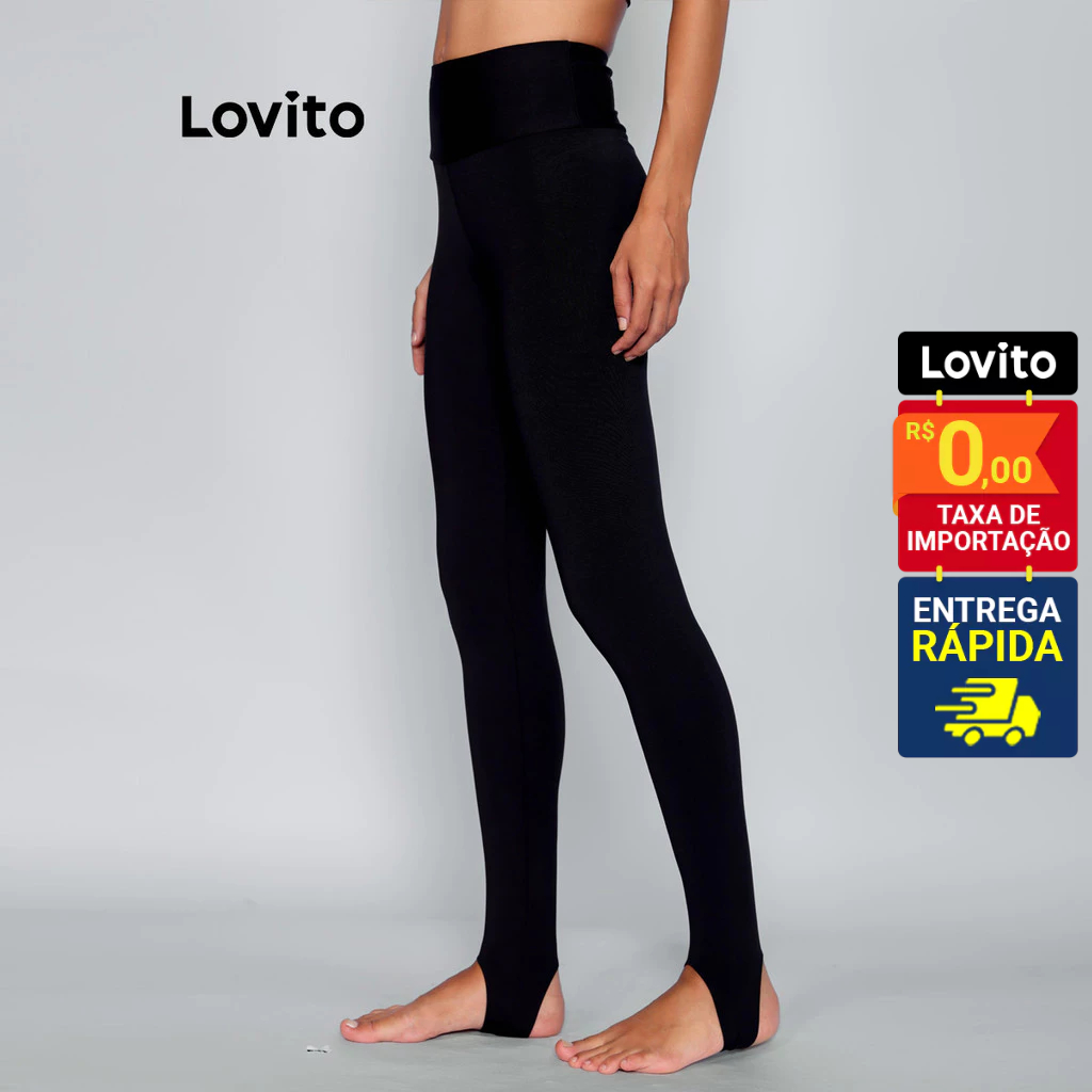 Lovito Calca Skinny Legging com Pé Basica Feminina LB1472BRL1502 em Oferta na Shopee