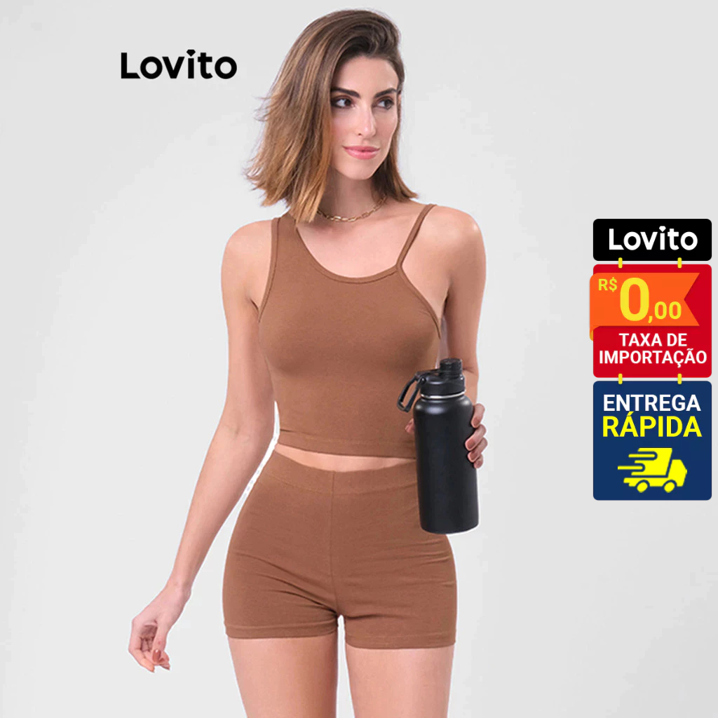 Lovito Top Esportivo Um Ombro e Alcinha LB25BRL054