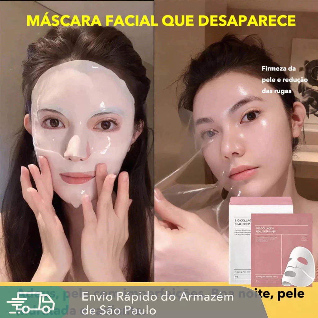 2/4/6/8pcs Máscara Hidratante Tipo Divisão De Colágeno Clarificante Translúcido E Definida Profundamente