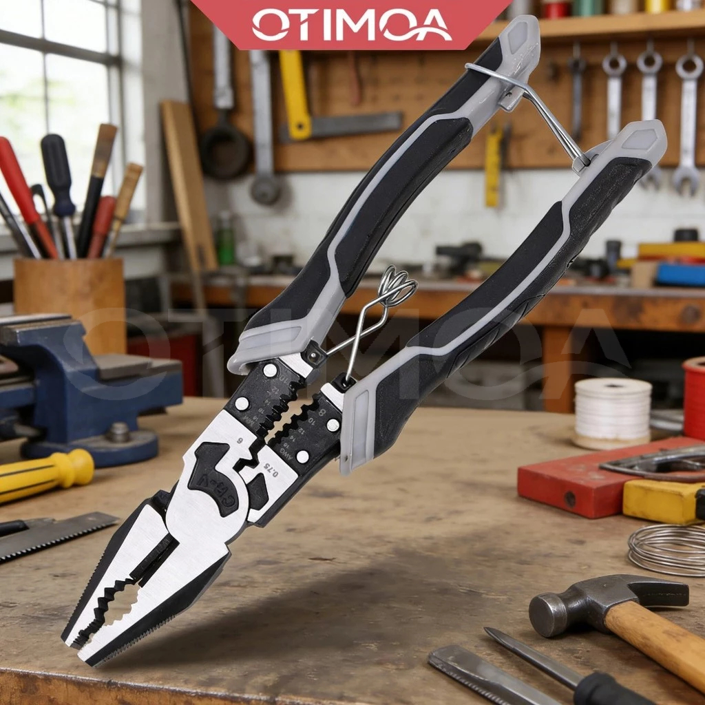 OTIMOA Alicate Multifuncional Eletricista de Corte  Profissional Universal, Cr-V, Crimpagem e Desencape Ferramenta