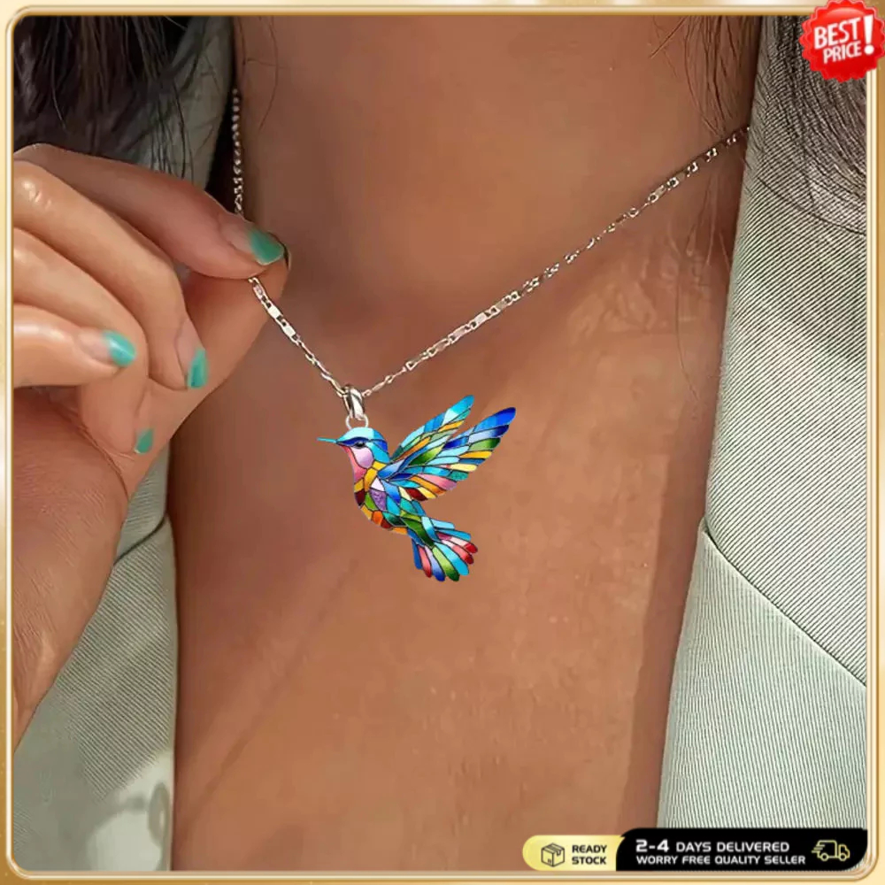 Conjunto De Brincos De Colar De Beija-Flor Colorido Para Mulheres 2D Acrílico Bonito Pássaro Pedante Joias De Primavera em Oferta na Shopee