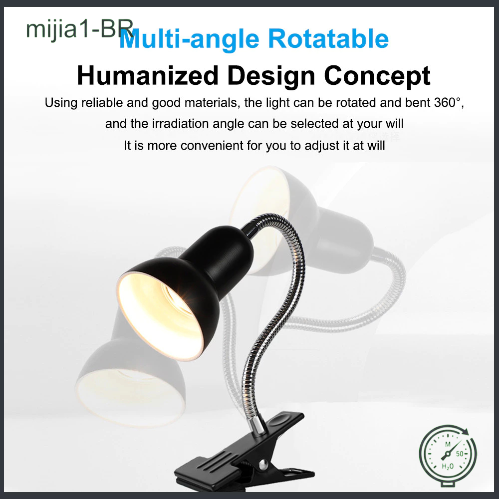 [Novo 5.18] Suporte De Luz Giratório Para Lâmpada De Calor Répteis Com Braçadeira Aquecimento UVA/UVB 25W/50W/75W Planta