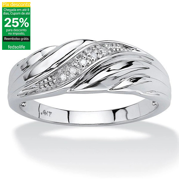 Anel banhado a ouro diamante criativo torção anel de diamante moda simples diamante Real masculino feminino anel jóias