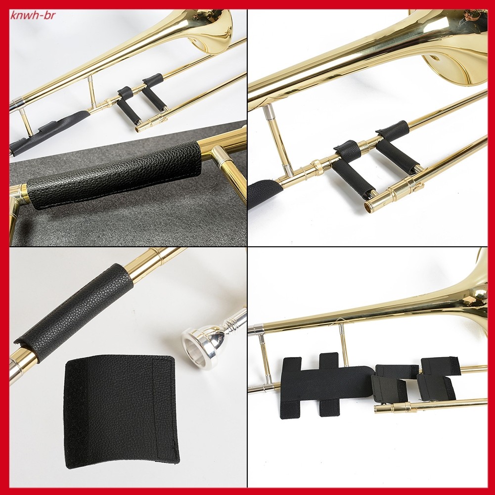 [br] Almofada De Proteção De Mão Para Trompete Em Couro Sax Trombone Capa Protetora Pescoço