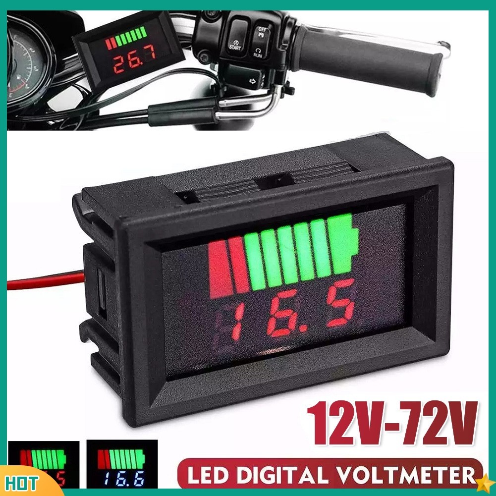 [binsi] 12V-72V Carro Marinho Motocicleta Voltímetro Digital Medidor De Tensão Bateria