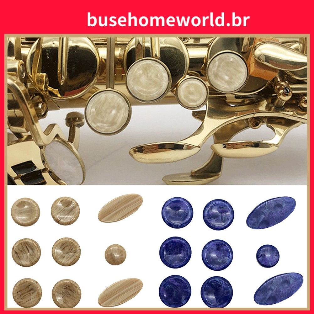[BM] 9 Peças De Botões De Chave De Saxofone Embutidos Para Reposição De Sax Alto Tenor Soprano