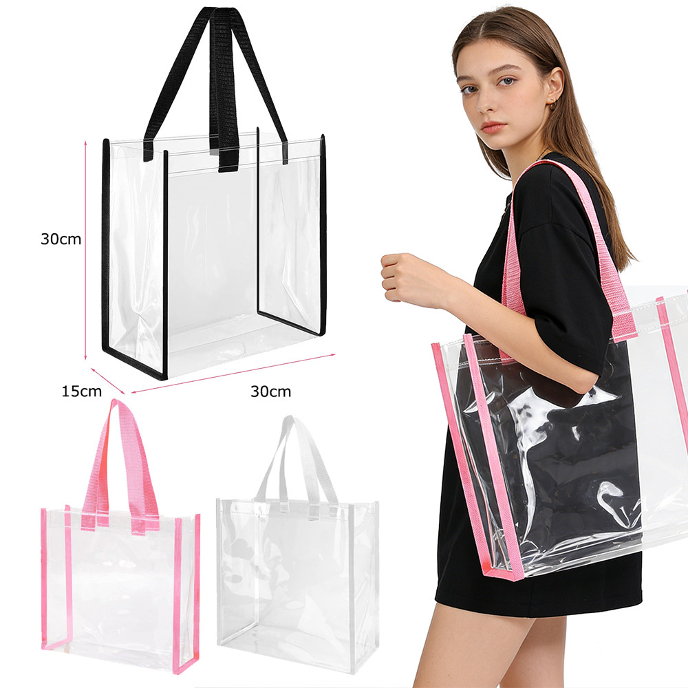 2 peças sacola transparente três cores disponíveis tamanho 30x30x15cm à prova d'água forte adequada para múltiplas cenas