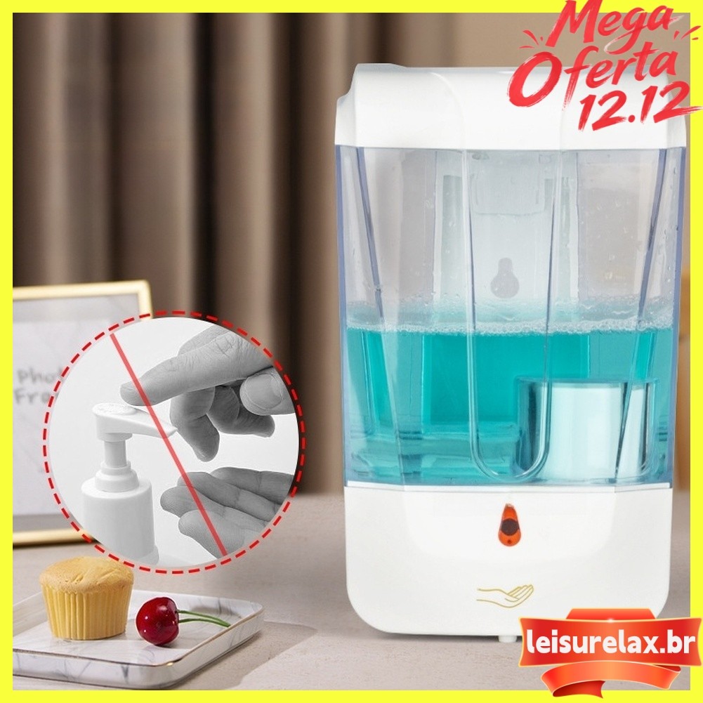 Dispensador Automático De Sabão Sem Toque , Sensor Infravermelho , 600ml , Parede De Grande Capacidade