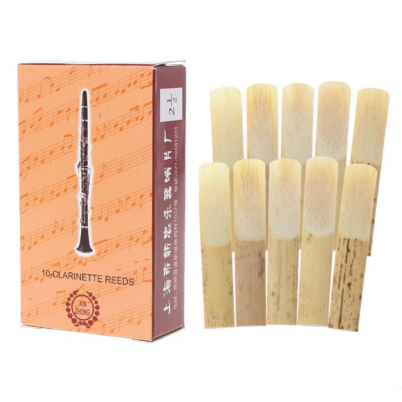 (bgb) 10 Peças Palhetas Para Clarinete, Força 2.5, Planas Tradicionais Bambu