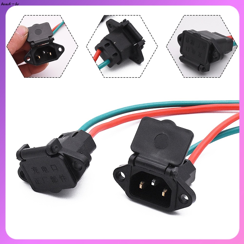 ⚡ Venda Quente Tomada De Carregamento De Veículo Para Scooter Elétrica , Conector De Fio Cabo De Carro E-bike [knwh-br]