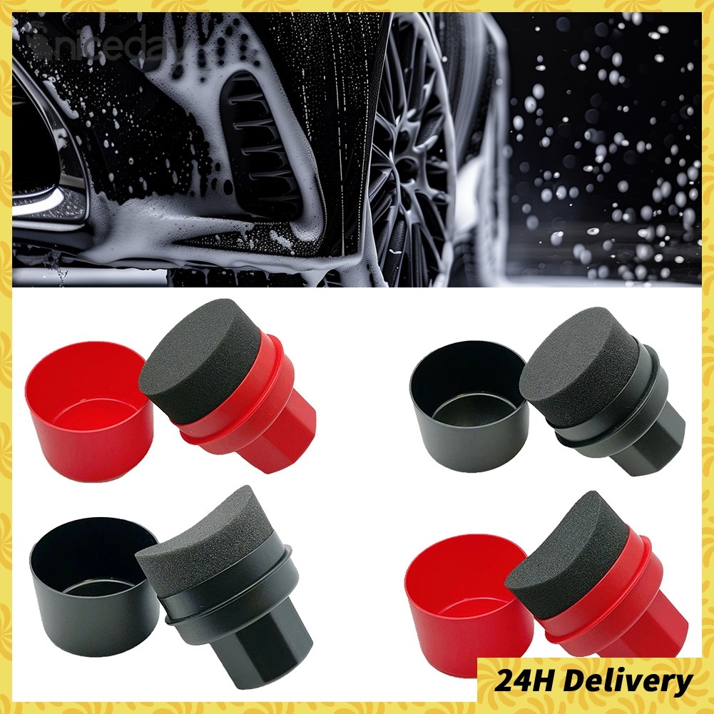 Escova De Esponja Curvada Para Polimento De Roda De Carro , Pneu Com Tampa Limpeza De Pneus