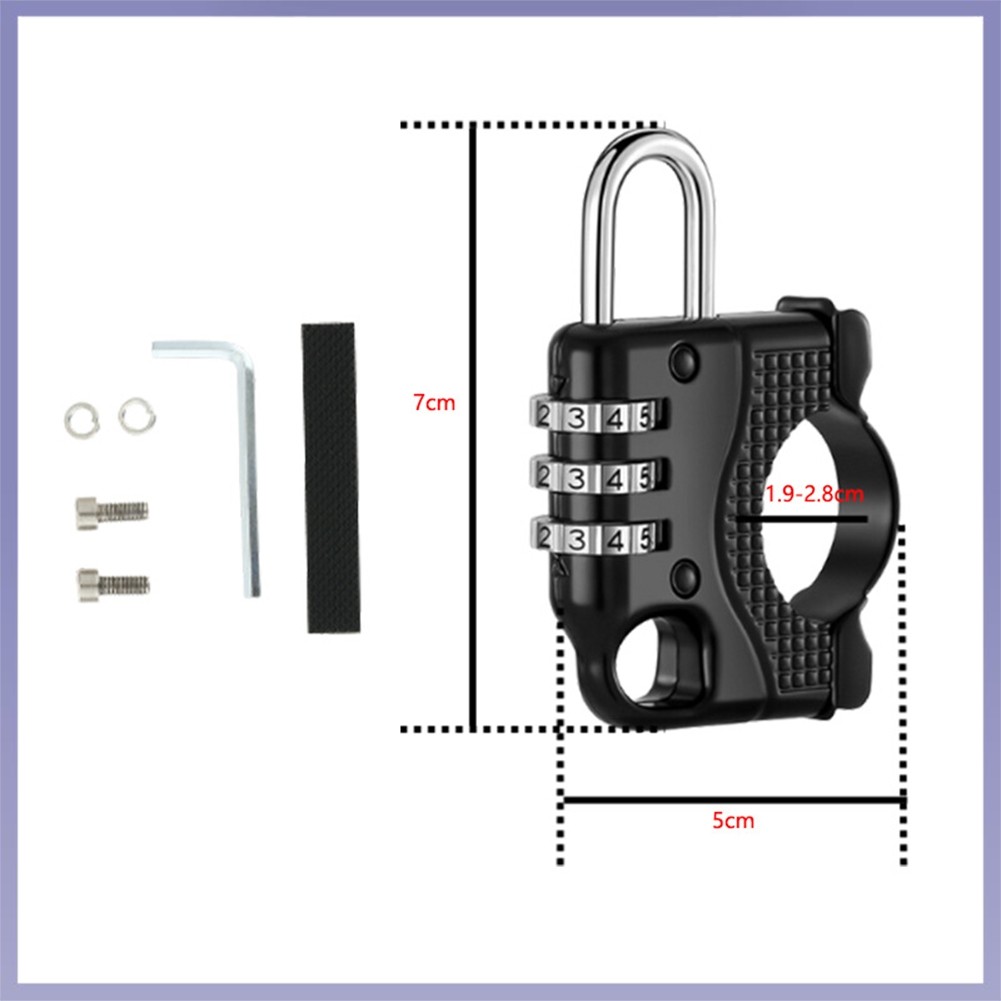 [HOT] Bloqueio De Motocicleta Com Senha De 3 Dígitos Acessórios De Capacete De Scooter Antirroubo