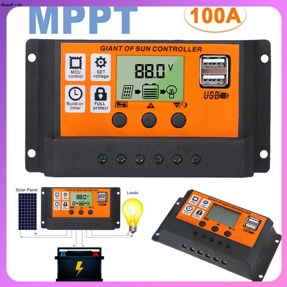 ⭐ oww-br MPPT Para PWM Controlador De Carga Solar Painel Regulador De Bateria Porta USB Dupla