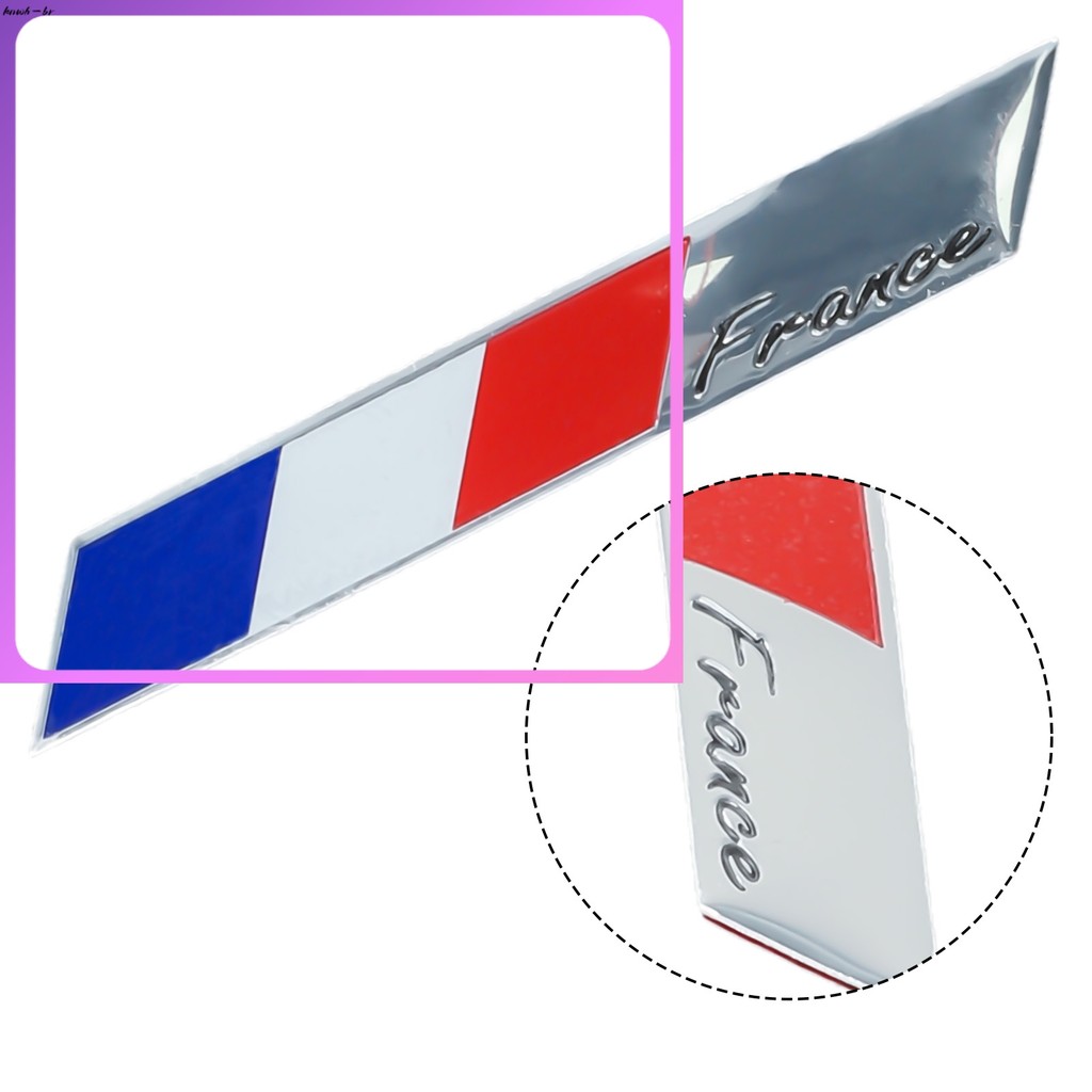 ⭐ oww-br 1x Para Alumínio Francês França Bandeira Logotipo Emblema Adesivo De Carro Decalques Estilo