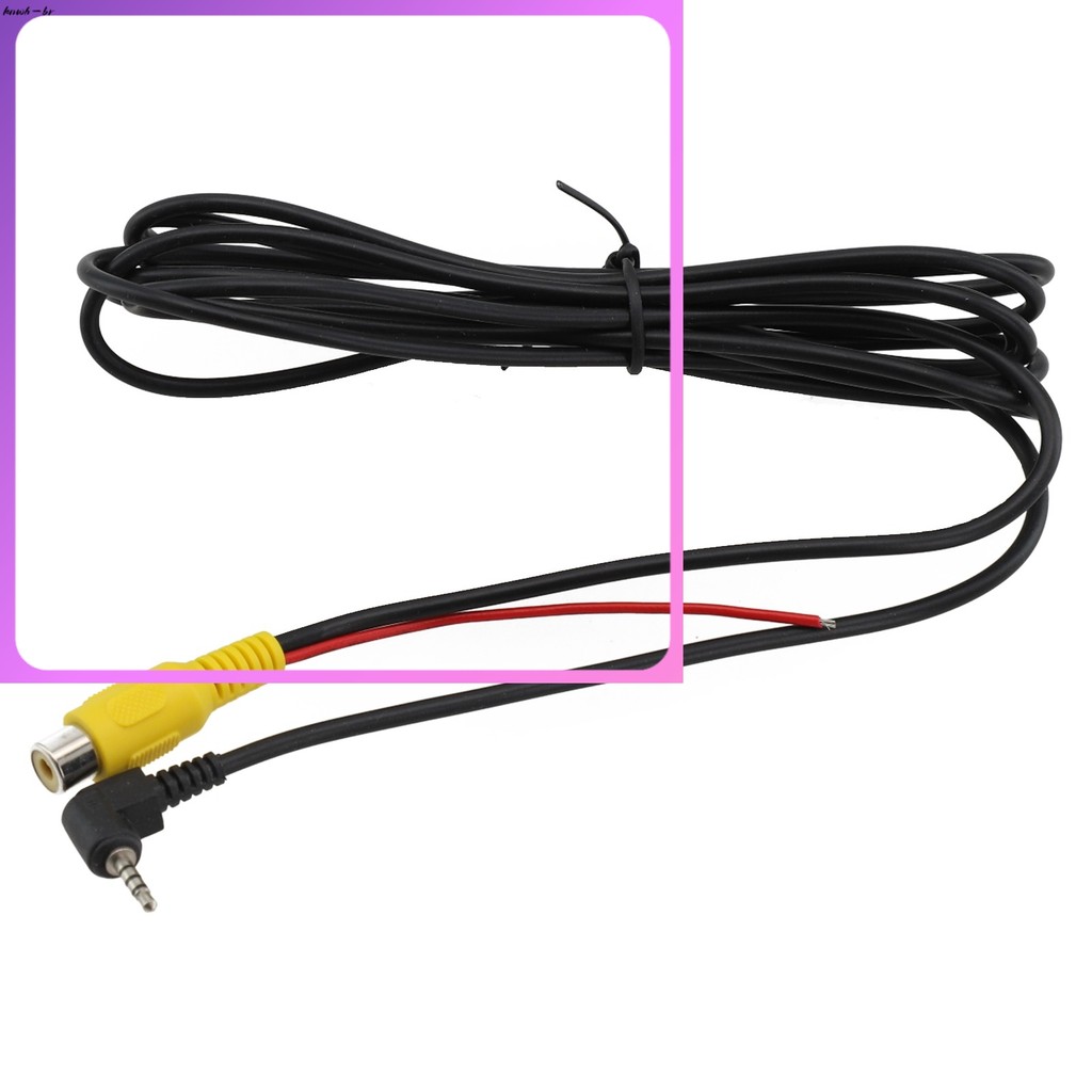 ⭐ oww-br Para RCA 2.5mm AV Conversor Cabo Visão Traseira Do Carro Câmera De Estacionamento Reverso DVR